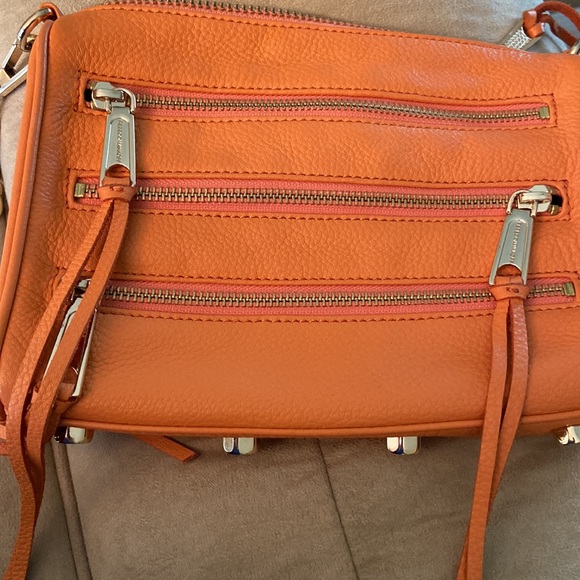 Rebecca Minkoff orange leather tassel fringe crossbody with gold hardware - Picture 9 of 12